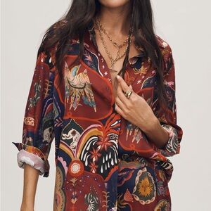 FARM Rio Surreal Button-Down Shirt NWT - XS